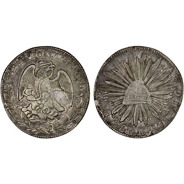 MEXICO: Republic, AR 8 reales, 1834-Ca, VF