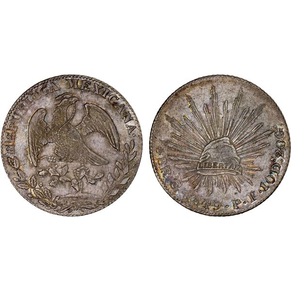 MEXICO: Republic, AR 8 reales, 1849-Go, XF