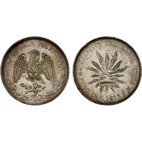 MEXICO: Revolutionary Issue, AR peso, 1915, AU
