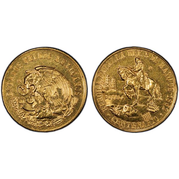 MEXICO: Estados Unidos, AV medal (41.55g), ND (1962), PCGS AU details