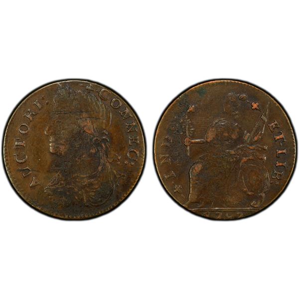 UNITED STATES: AE halfpenny, 1787, PCGS VF35