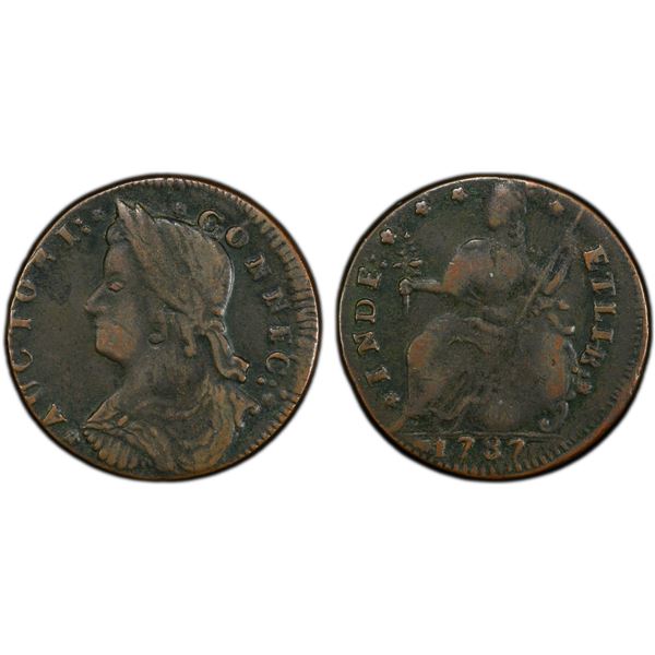 UNITED STATES: AE halfpenny, 1787, PCGS VF30