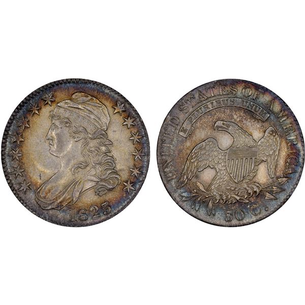 UNITED STATES: AR 50 cents, 1825, ANACS Net AU50