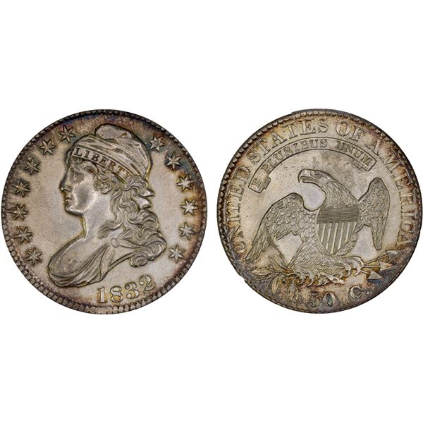 UNITED STATES: AR 50 cents, 1832, ANACS Net AU55