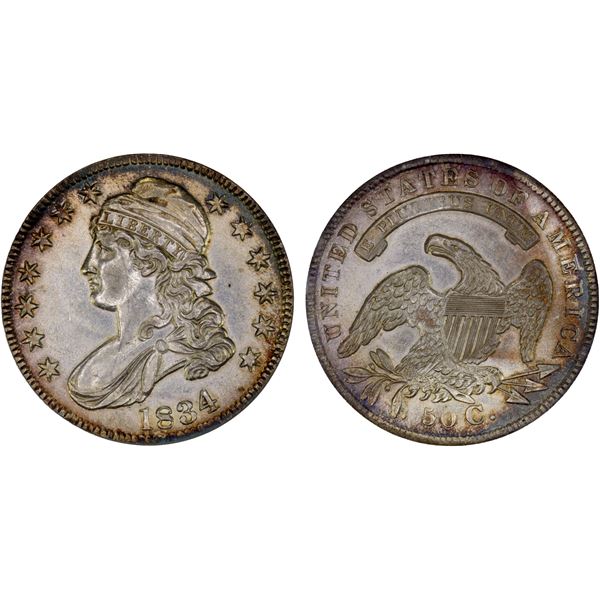 UNITED STATES: AR 50 cents, 1834, ANACS Net AU50