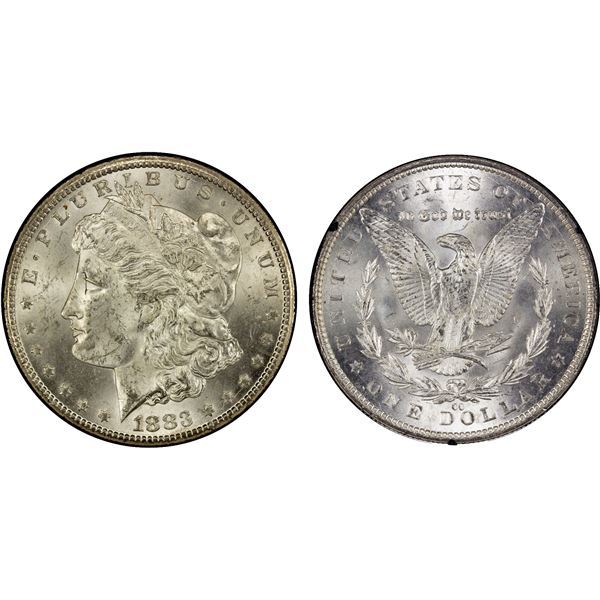 UNITED STATES: AR dollar, 1883-CC, Unc