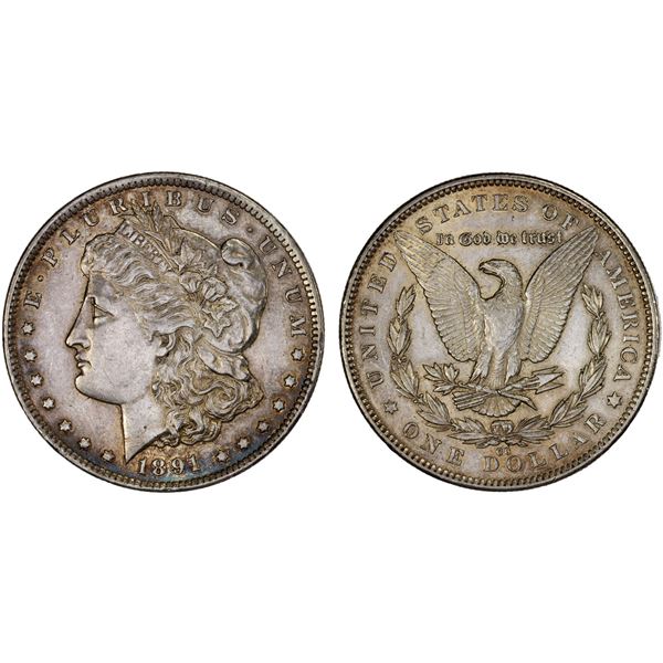 UNITED STATES: AR Morgan dollar, 1891-CC, AU