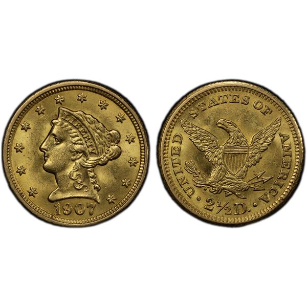 UNITED STATES: AV 2½ dollars, 1907, PCGS MS64