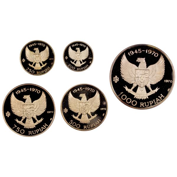 INDONESIA: Republic, 5-coin proof set, 1970
