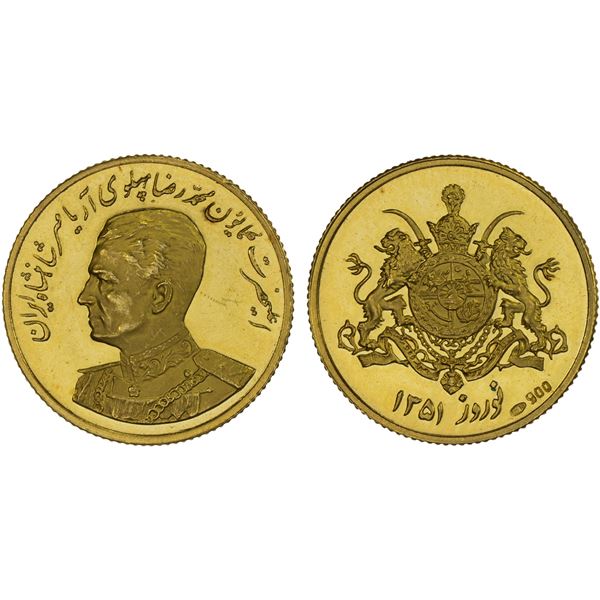 IRAN: Muhammad Reza Shah, 1941-1979, AV medal (4.00g), SH1351, Unc