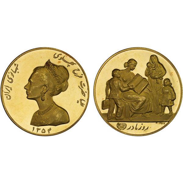 IRAN: Muhammad Reza Shah, 1941-1979, AV medal (25.06g), SH1354, Proof