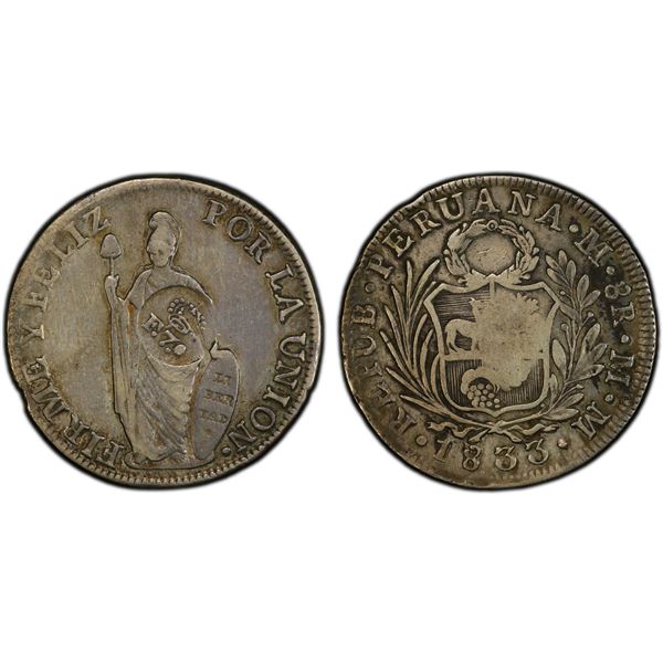 PHILIPPINES: Fernando VII, 1808-1833, AR 8 reales, ND (1832-34), PCGS XF details countermark on VF d