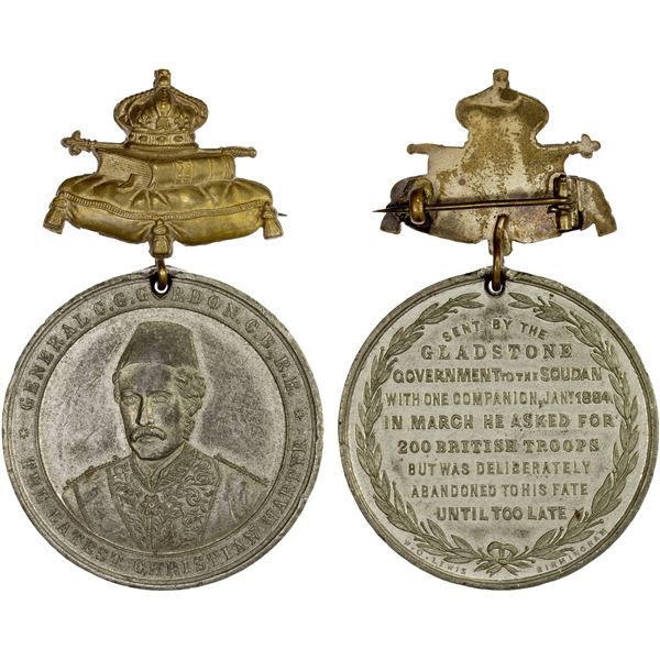 SUDAN: Anglo-Egyptian Condominium, medal (38.43g), 1885, XF