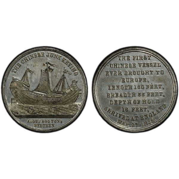 CHINA: Empire, white metal medal, 1848, PCGS MS64