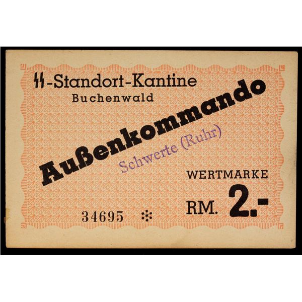 GERMANY: Third Reich: Buchenwald, 2 reichsmark, ND, Unc