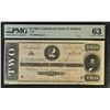 Image 1 : UNITED STATES CIVIL WAR: CONFEDERACY: 2 dollars, 17.2.1864, PMG graded MS63