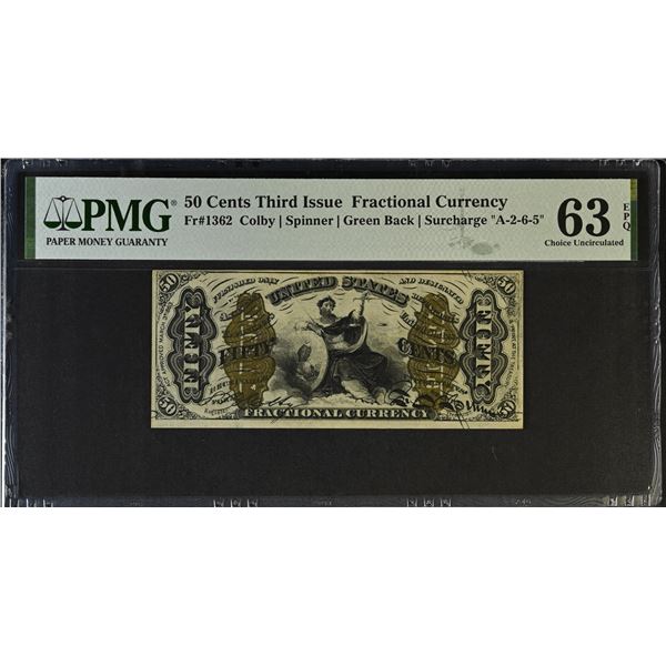 UNITED STATES: 50 cents, 3.3.1863, PMG graded MS63 EPQ