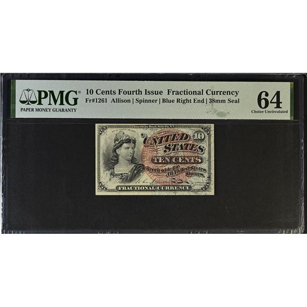 UNITED STATES: 10 cents, 3.3.1863, PMG graded MS64