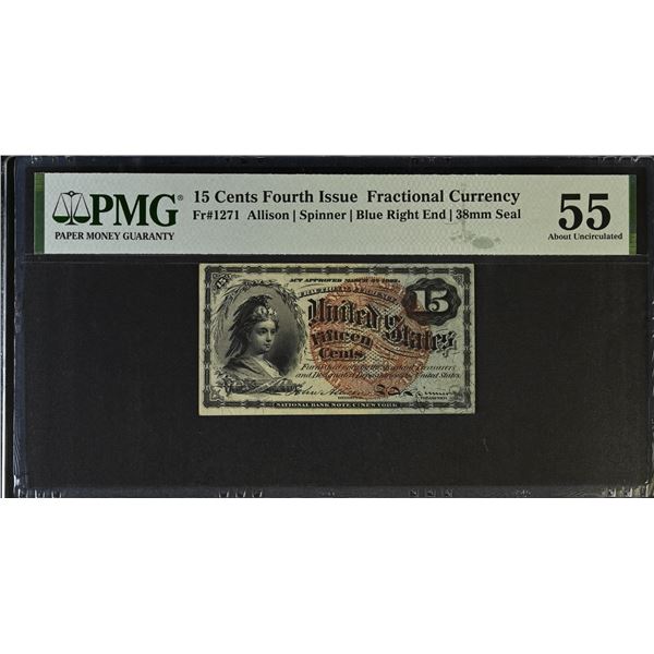 UNITED STATES: 15 cents, 3.3.1863, PMG graded AU55