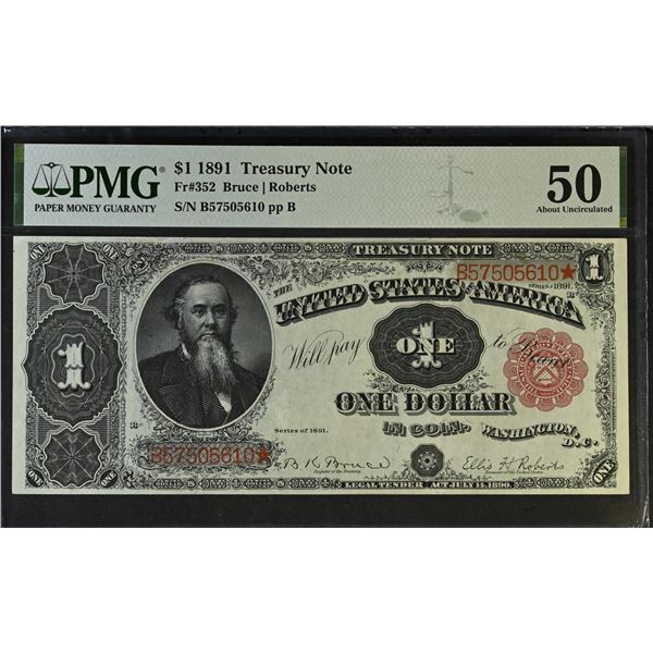 UNITED STATES: 1 dollar, 1891, PMG graded AU50