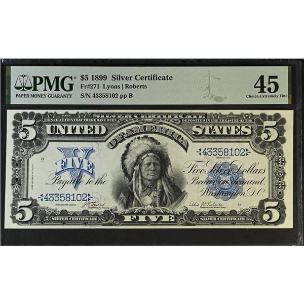 UNITED STATES: 5 dollars, 1899, PMG graded EF45