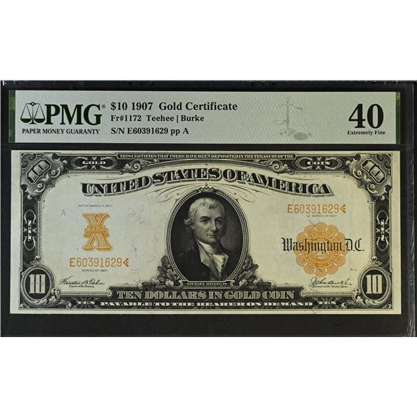 UNITED STATES: 10 dollars, 1907, PMG graded EF40