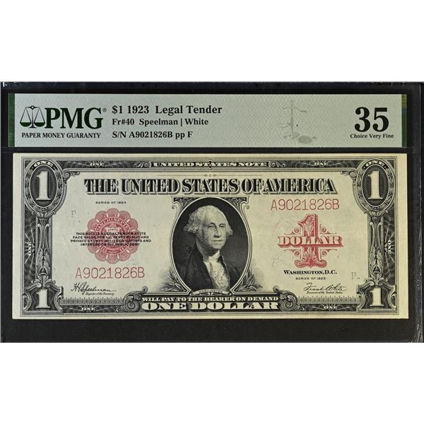 UNITED STATES: 1 dollar, 1923, PMG graded EF45