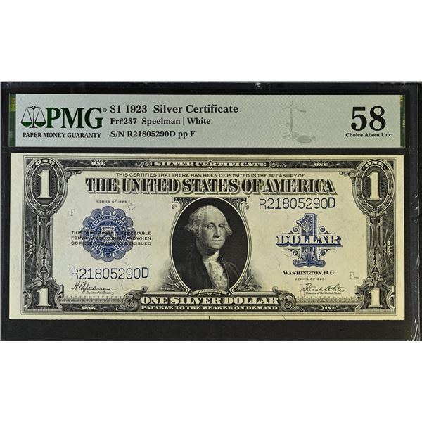 UNITED STATES: 1 dollar, 1923, PMG graded AU58