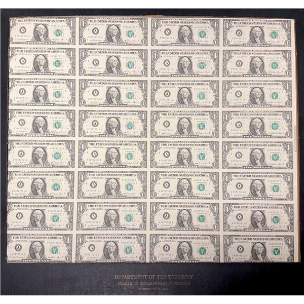 UNITED STATES: 1 dollar uncut sheet, 1981, Unc
