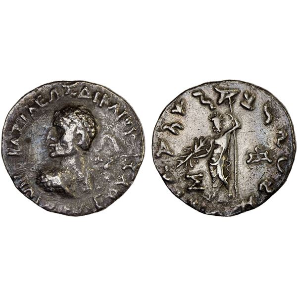 BACTRIA: Heliokles II Dikaios, ca. 110-100 BC, AR tetradrachm (8.68g), VF