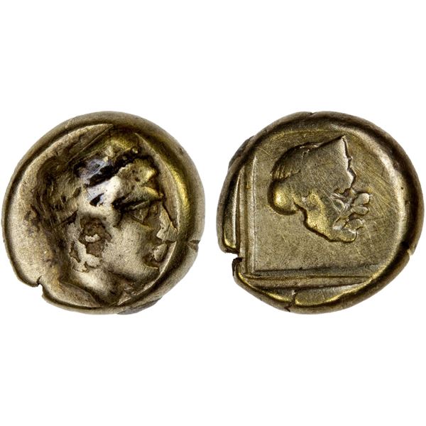 LESBOS: Mytilene, EL hekte (2.51g), ca. 412-378 BC, F-VF