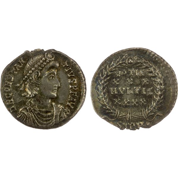 ROMAN EMPIRE: Constantius II, 337-361 AD, AR siliqua, Sirmium, 351-355 AD, NGC XF