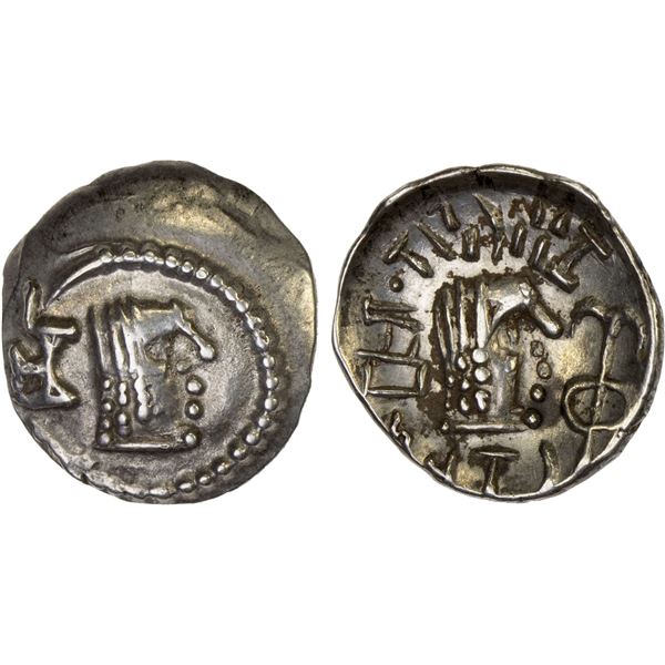 HIMYARITE: Tha'ran Ya'ub, ca. 175-215, AR unit (1.74g), XF