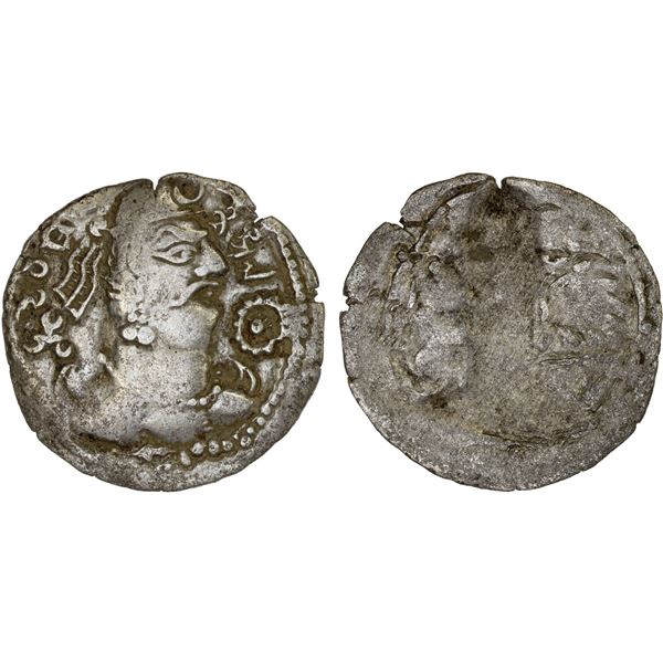ALCHON HUNS: Khingila, ca. 440-490, AR drachm (3.7g), attractive VF