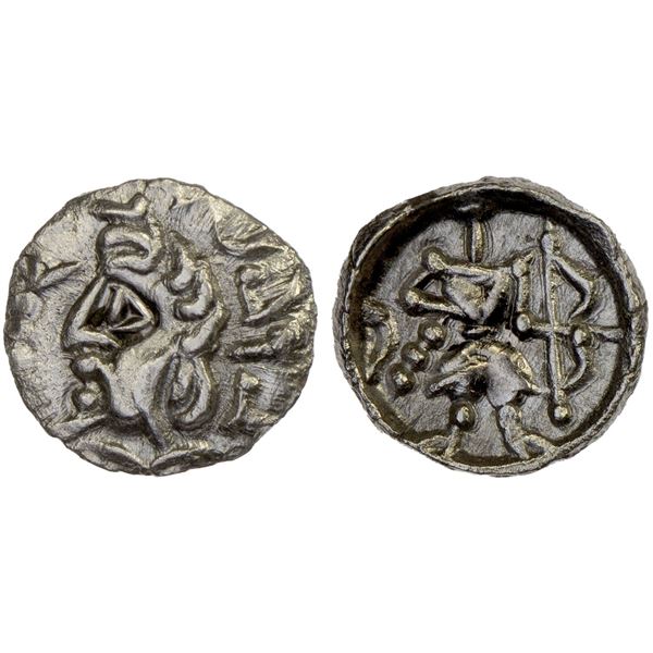 SAMARKAND: Antiochus Imitation, ca. 2nd-4th century, AR obol (0.35g), choice XF
