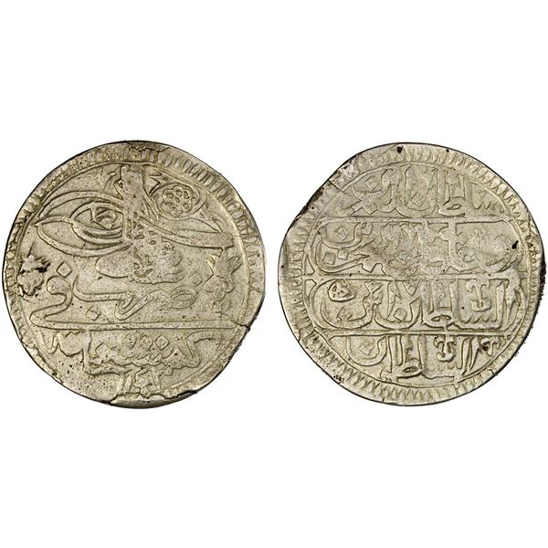 TURKEY: Mahmud I, 1730-1754, AR kurush (26.02g), Gümüshane, AH1143, VF-XF