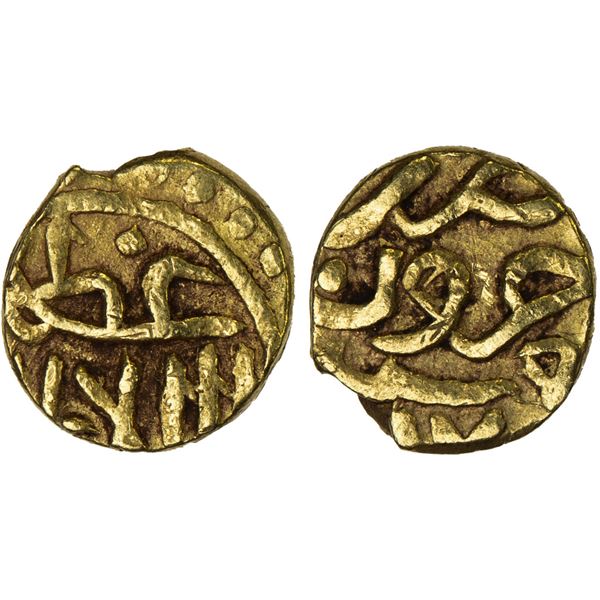 QALHATI AMIR: tamp. Mas'ud, 1456-1466, AV 1/2 fractional dinar (0.75g), Jarun, AH87x, XF