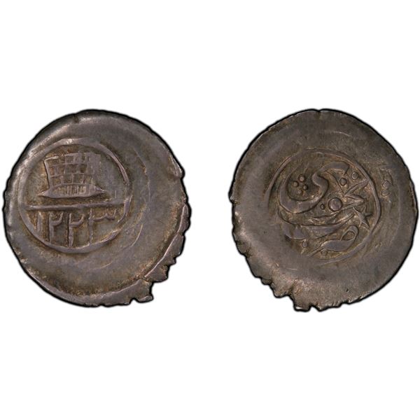 SHEKI: Jafer Quli Khan, 1806-1815, AR abbasi, Nukhwi, AH1223, PCGS AU53