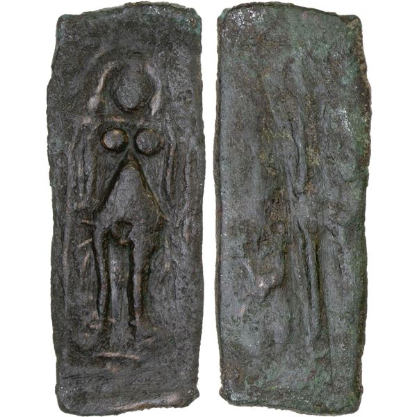 ANCIENT CEYLON: Anonymous, 1st-2nd century AD, AE plaque (2.42g), Fine