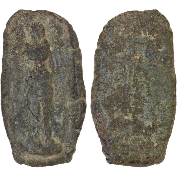 ANCIENT CEYLON: Anonymous, 1st-2nd century AD, lead plaque (7.22g), VG