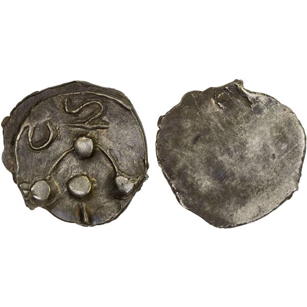 ANCIENT INDIA: GANDHARA: Anonymous, ca. 650-800, AR unit (1.28g), XF