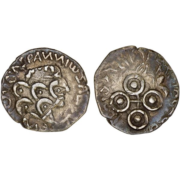 ANCIENT INDIA: KSHAHARATAS: Gautamiputra Satakarna, ca. 60-84 AD, AR drachm (2.27g), bold VF