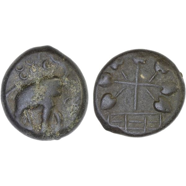 ANCIENT INDIA: SATAVAHANA: Sri Chhimuka, ca. 115-100 BC, lead unit (7.37g), choice VF