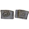 Image 1 : ANCIENT INDIA: TAXILA: Anonymous, 2nd century BC, AE rectangular unit (13.52g), Choice VF