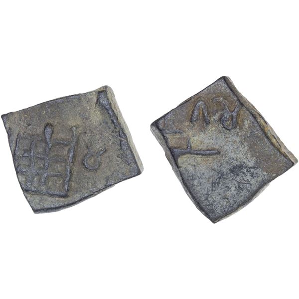 ANCIENT INDIA: TAXILA: Guild series, 2nd/1st century BC, AE square unit (5.01g), VF