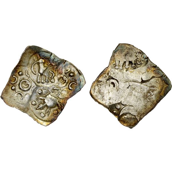 ANCIENT INDIA: VIDARBHA: Punchmarked, 4th-3rd century BC, AR 1/2 karshapana (1.64g), choice XF