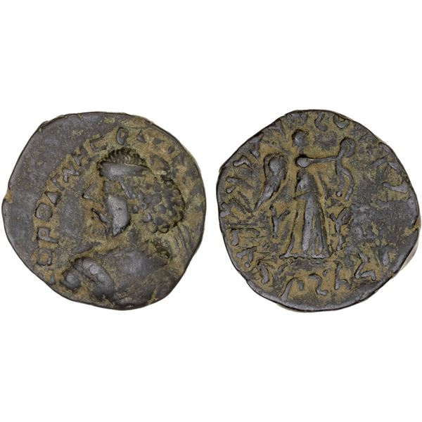 INDO-PARTHIAN: Orthagnes, ca. 25-55 AD, AE tetradrachm (9.20g), strong VF
