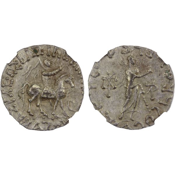INDO-SCYTHIAN: Azes, ca. 58-12 BC, AR tetradrachm, NGC XF