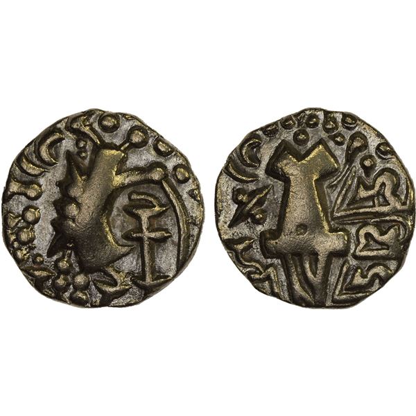 KIDARITE: Vigrahatunga, 7th/8th century, debased AV dinar (7.45g), XF