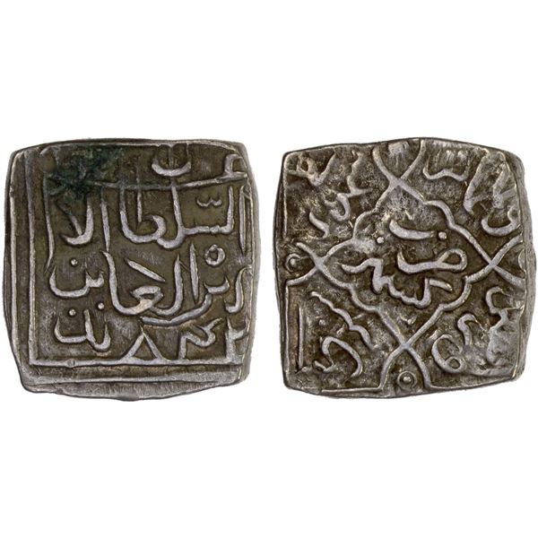 KASHMIR: Zain al-Abidin, 1420-1470, AR square sasnu (6.15g), Kashmir, AH842 (frozen), choice VF